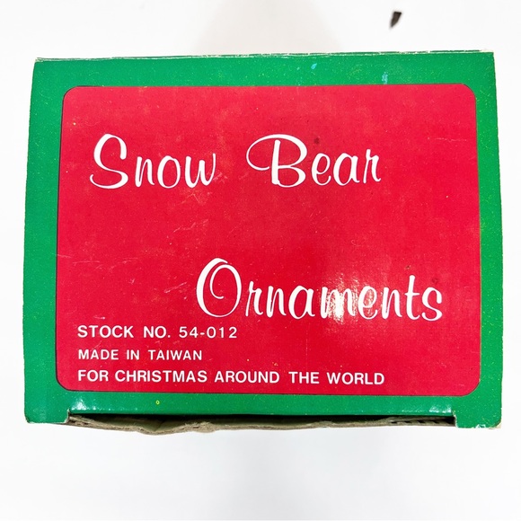 Vintage Snow Bear Ornaments Christmas Around The World 4 With Knit Hats - Picture 6 of 6